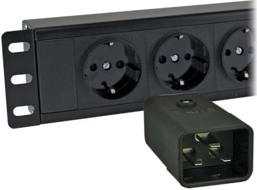 6 Way Schuko 19" Horizontal Rack Mount PDU - 16amp IEC C20