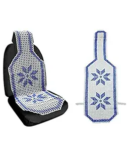AUTO CAR WINNER Marble Beaded Accupressure Design Sweat Control Car Seat Cover Cushion Massage Cooling Comfort Universal for all Cars Trucks Office Home Use-Pack of 1,Blue Colour