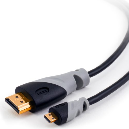 1m (Meter) – CSL - Micro HDMI (Typ D) auf HDMI (Typ A) | vergoldetes (High Speed) HQ Micro HDMI Kabel 1.4 a mit ECHT 3D & Ethernet Unterstützung | Full HD / HD Ready / 3D | 1080p / 2160p / 4K (Ultra HD)