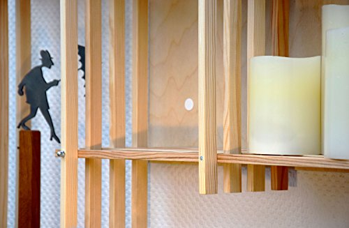 doLuxe 29705e Flexibles Designer Wandregal mit 680 Möglichkeiten, CD DVD Regal offen zum Aufhängen, Schweberegal, Holz, natur, 97.00 x 16.00 x 97.00 cm - 8