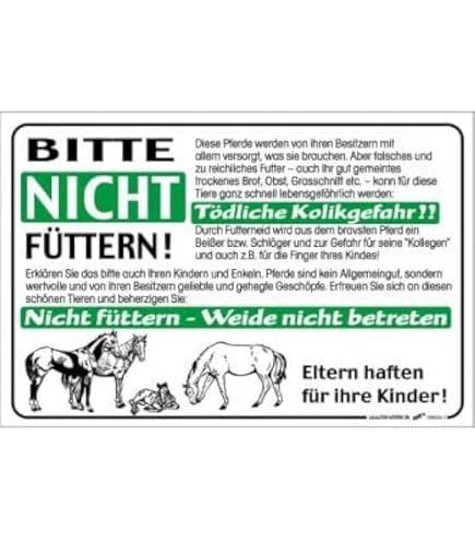 Schild 'Tiere Bitte Nicht Füttern' – 45x30 Cm, 3mm Hartschaum – Mit 4 Bohrlöchern – Für Weide & Gehege