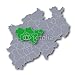 Produktbild Alu-Dibond-Bild 100 x 100 cm: "Karte NRW und Ruhrgebiet", Bild auf Alu-Dibond