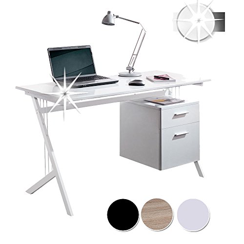 SixBros. Computerschreibtisch Hochglanz Wei - CT-3365A/1128 SixBros. Computerschreibtisch Hochglanz Wei - CT-3365A/1128