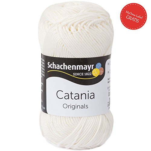 Catania Sommerwolle Schachenmayr - Schachenmayr Wolle aus hochwertiger Baumwolle für farbenfrohe Designs! leichte Sommerwolle Catania Original in natur Fb 105 (creme, beige), 100% Baumwolle, kühlende Trageeigenschaft, Sommerwolle zum Stricken und Häkeln, Wolle Catania Schachenmayr