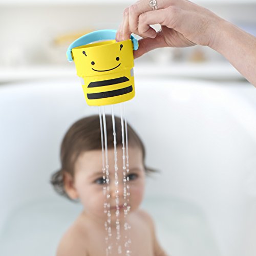 Skip Hop 235355 Zoo Bath – Stack & Pour Buckets – Badespielzeug kleine Becher zum Stapeln - 3