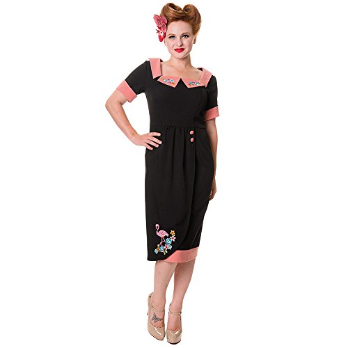 Banned Flamingo Dress (Black/Pink) - X-Small