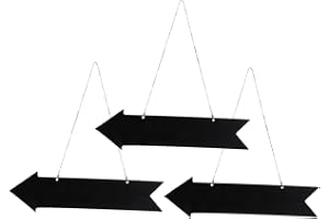 ELAYARD 3 St Trä Chalkboard Signs med Klara Pilsymboler DIY Hängande Svarta Tavlor för Väggdekoration vid Bröllop Fester och Hem