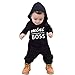 Produktbild Moginp Jumpsuit,Kleinkind Kinder Baby Brief Spielanzug Mit Kapuze Jungen Mädchen Hoodie Siamesischer Pullover Outfits Kleidung Strampler Overall (80, Schwarz)
