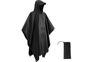 HYCOPROT Poncho Impermeabile, Multifunzionale Impermeabile 210T Oxford Riutilizzabile Pioggia con Cappuccio e Tasca Sul Petto, Poncho Antipioggia per Trekking Campeggio Pesca Escursione