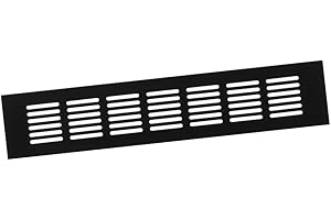 EUROPLAST 60x300mm Air Vent Cover - Aluminium Ventilation Grille - Black Furniture Grill for Door, Wardrobe, Radiator