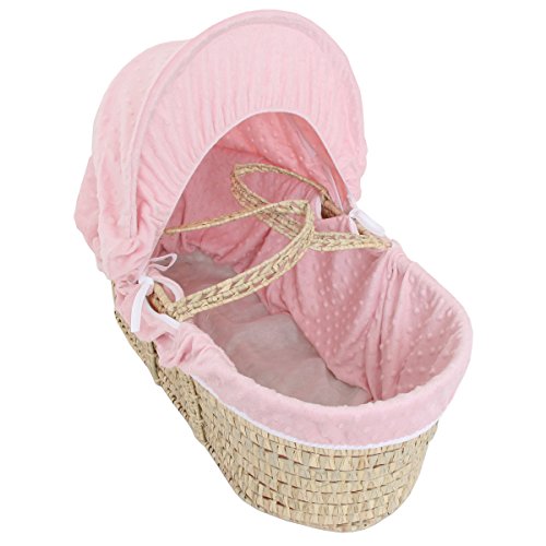 Isabella Alicia Popcorn Dolls Moses Basket (Pink)
