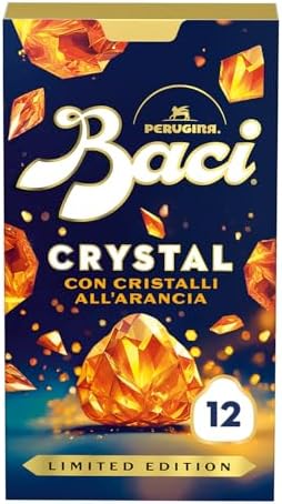 BACI PERUGINA Crystal Cioccolatini Fondenti all'Arancia ripieni al Gianduia, Scatola 150g