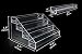 AIMEILI 4 Trays Acrylic Cosmetic & Nail Polish Display Stand Holder