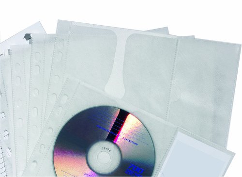 Durable 522219 CD/DVD-Hüllen A4 für 4 CDs/DVDs, aus PP, Beutel à 5 Stück, transparent - 2