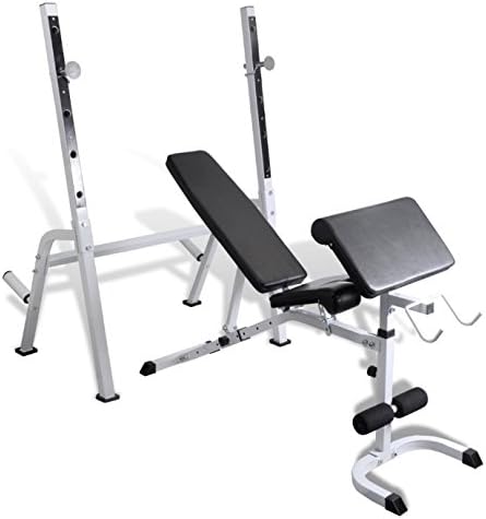 Sturdy Total Workout Bench - High Quality Steel Construction - Adjustable Seat, Backrest, And Bar Support - Wide Range Of Workouts