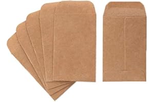 PURPLE Q CRAFTS Münz- und Kleinteile-Umschläge, 5,7 x 8,9 cm, mit gummierter Lasche, für Zuhause und Büro, 500 Stück