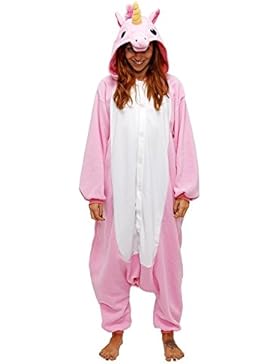 Einhorn Pyjamas Kostüm Jumpsuit Tier Schlafanzug Erwachsene Unisex Fasching Cosplay Karneval