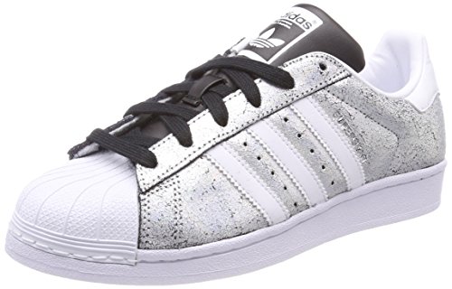 Adidas Superstar W, Zapatillas de Deporte para Mujer, Plateado (Supcol/Ftwbla/Negbas 000), 36 EU
