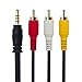 Produktbild Wokee 3,5 mm bis 3 RCA AV für Vielen Hi8 Camcordern und Sony Cybershot/Mavica, 3,5 mm bis 3 RCA Stecker Kabel AV Stereo Audio Video Adapterkabel 1,5 M auf RCA Stereo Audio Video Aux Kabel