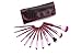 Glow 12 Makeup Brushes Set in Purple Crocodile Leather Design Case