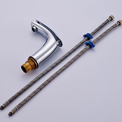 Aimadi Badarmatur Wasserhahn Bad Mischbatterie Waschtisharmatur Waschbeckenarmatur Armatur Waschbecken Waschtischarmatur Chrom - 7