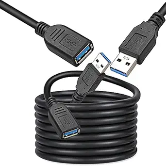 Storite USB 3.0 Male A to Female A Extension Cable Speed 5GBps for Laptop/PC/Printers - 3 meter Black