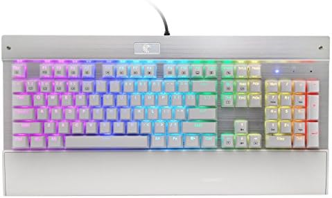 Chroma Clicky Customized RGB Mechanical Keyboard with Mouse Pad,Backlit Mechanical Gaming Keyboard 104 Keys Blue Switch No Conflict