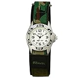 Ravel Nylon-Armbanduhr für Kinder, leuchtet im Dunkeln, Dunkelgrün, Camouflage