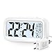 Produktbild Digitalwecker, Tischuhr, LCD Anzeige mit großen Ziffern, Snooze Funkion, Netzbetrieben und Batteriebetrieben, Smart Light-automatische und dimmbare Hintergrundbeleuchtungen, Temperaturanzeige, Weiß