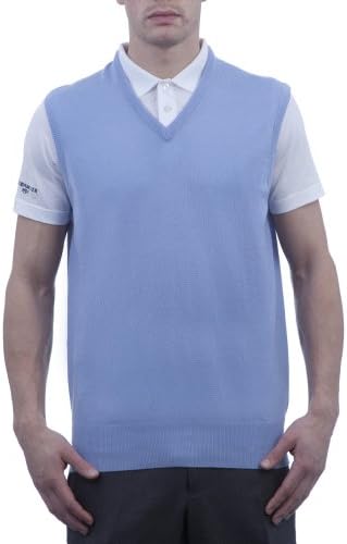 Glenmuir Men's Lightweight 100% Merino Wool Sleeveless Golf Slipover-Paradise-Small