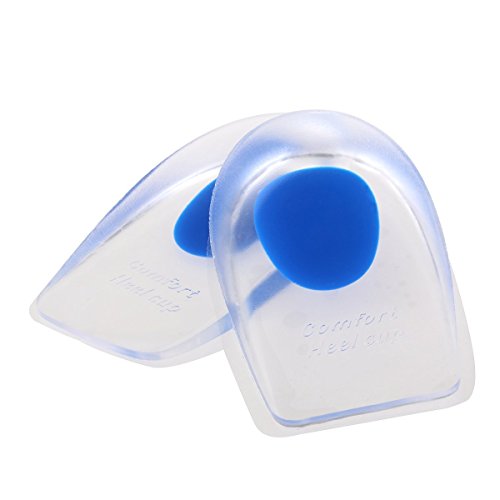 Aquiver 1 Par Taloneras de Gel Pad Gel silicona Shock cojín plantillas ortopédicas fascitis Plantar atención Plantillas Masajeadoras (azul)