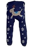 Baby and Toddler Wooly leggings by Dotty Fish boys or girls Navy Snowflake