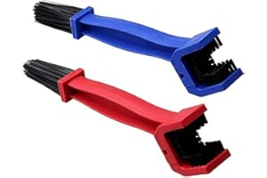 MGIA TECH Bike Chain Brush,Motorcycle Chain Cleaner Brush(PACK OF 2),3 IN 1 Durable Bicycle Chain Gears Maintenance Cleaning All Type Chain Gears MGIA-BrushSETX2 BLUE-RED