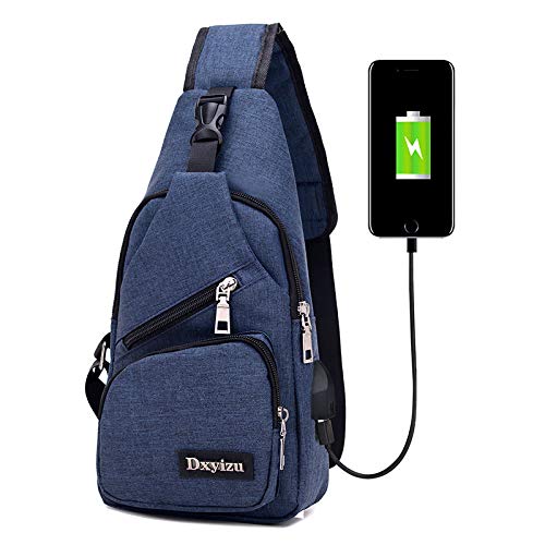 MFHSB Sling Bag Sac de Poitrine, Poitrine épaule Sac à Dos bandoulière Sacs pour Hommes Femmes Voyage à l'extérieur Affaires avec Port de Charge USB
