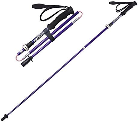 Carbon Fiber Folding Alpenstock Ultralight Five Sticks Carbon Crutches Trekking Poles,Purple