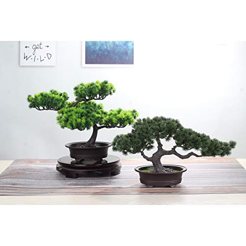 jianbo Kunstpflanze Pflanze,Japanischer Feng Shui Pinien ,Feng Shui Lucky Deko,Kunstbaum ,Höhe ca. 20 cm ,GrüN, #39 - 6