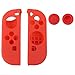 Produktbild Chickwin Nintendo Switch Silikon Cover Case Gel-Protektoren und 2 Thumb Stick Kappen Protector für Nintendo Switch Joy-Con Controller (Beide Rot)