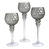 3tlg. Windlicht-Set mit elegantem Charme