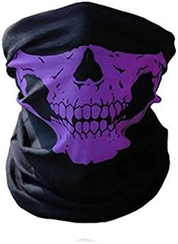 FB Sport Tubular Skull Face Mask – Protective Dust Bandana Stretchable Skeleton Balaclava for Motorcycle Snowboard Skiing Biking,1 pcs (Purple)