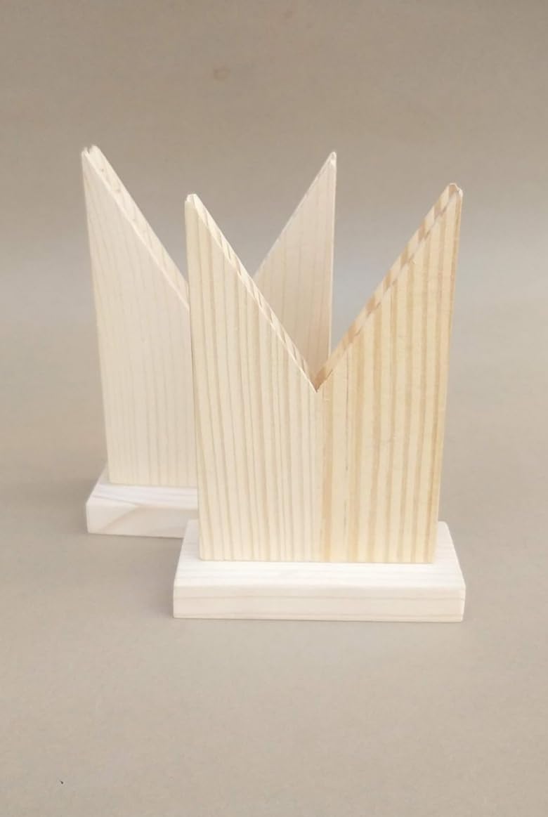 Wooden lens holder V-shaped for convex/concave lenses or mirrors,pack of 2 pieces,only wooden lens holder