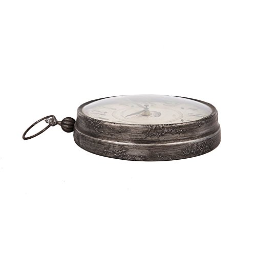 NIKKY HOME Wandbehang Uhr mit Handgriff -Taschen-Uhr-Design für Wohnzimmer Badezimmer Dekoration Vintage Distressed Finish Metall - 5