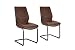 Produktbild CAVADORE 88886 Schwingstuhl 2er Set JEFF / 2x Freischwinger mit Vintage Steppung / Bezug Lederimitat Dunkelbraun / Gestell dunkelgrau pulverbeschichtet und gebürstet  / 47 x 94 x 62,5 cm (B x H x T)