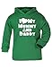 I Love My Mummy & Daddy (Foo Design) Baby/kids Hoodie Emerald & White 1 - 2 Years