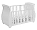 Babymore Bel Sleigh Cot Bed Dropside with Drawer (White)