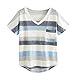 Produktbild Yvelands Frauen Sexy Streifen V-Ausschnitt Tops Mode Freizeit Kurzarm T-Shirt