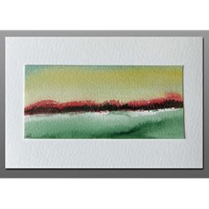 Postkarte + Briefumschlag / Landschaft No 3 / Unikat / Aquarellkarte