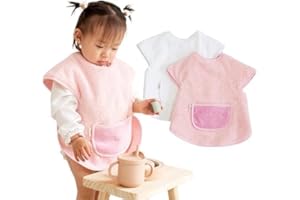 Bugalin Baberos Bebe Impermeables con Mangas | Babero Con Manga Corta - Bebe BLW | Fáciles de Poner | Tela Rizo 100% Algodon y Impermeable | Ideal para Comer | Fabricados 100% en España