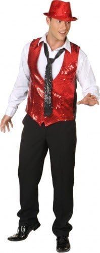 Orlob Men's Waistcoat With Sequins, Red 48-50
