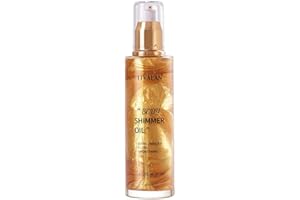 Go Ho Shimmer Body Oil,Moisturizing Light Shimmer Glow Illuminator,Non-sticky Body Luminizer Liquid Highlighter Makeup Your Skin,Smooth Liquid Spray Summer Body Illuminator (2.8 Fl Oz,#2 Gold)