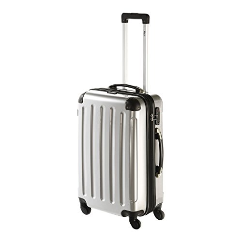IMEX 4 Rollen Trolley Reisekoffer mit TSA-Schloss Größe Large 62cm (Silber)